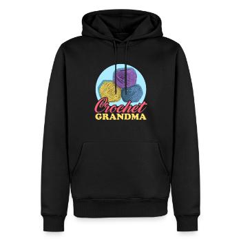 Crochet grand-mère au Crochet Crochet crochet Crochet cadeau - Sweat à capuche Premium bio Homme - noir - Devant - Nico (187cm)