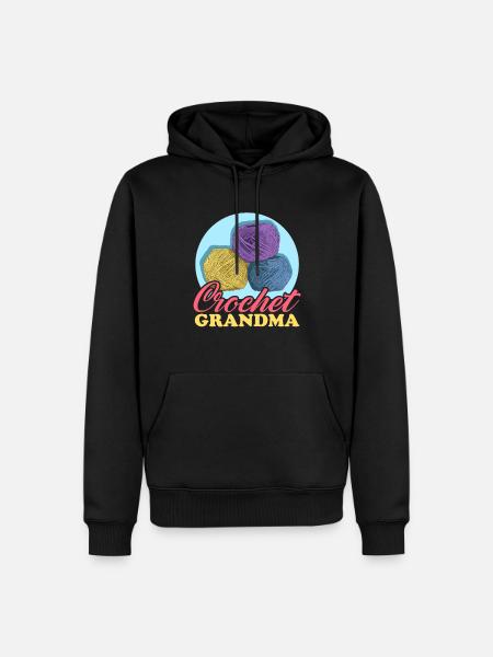 Hæklet bedstemor Hæklet Hæklet Hæklet Krog Hæklet Gave - Herre Premium økologisk hoodie - sort