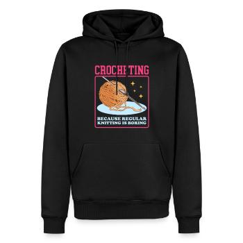 Crochet crochet cadeau - Sweat à capuche Premium bio Homme - noir - Devant - Nico (187cm)
