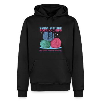 Crochet au Crochet | Crochet fil crochet cadeau - Sweat à capuche Premium bio Homme - noir - Devant - Nico (187cm)