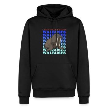 Cadeau de morse morse - Sweat à capuche Premium bio Homme - noir - Devant - Nico (187cm)