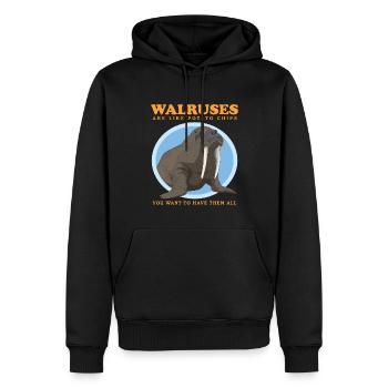 Morse morse morse phoque morse cadeau de morse - Sweat à capuche Premium bio Homme - noir - Devant - Nico (187cm)