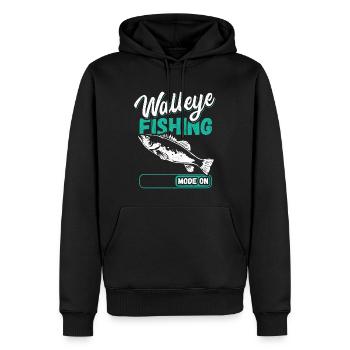 Sandre pêcheur pêche cadeau de pêche - Sweat à capuche Premium bio Homme - noir - Devant - Nico (187cm)