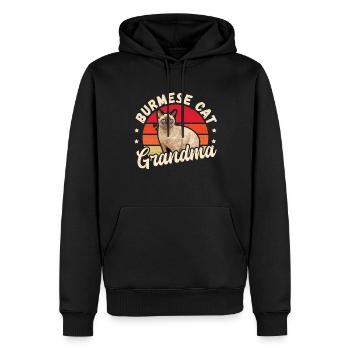 Birmanie mamie Birmanie chat chats birmans cadeau - Sweat à capuche Premium bio Homme - noir - Devant - Nico (187cm)