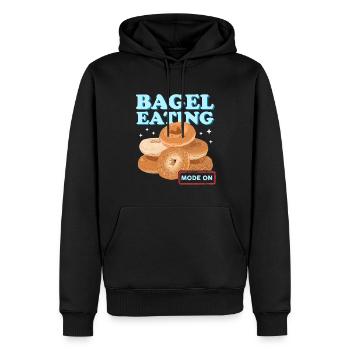 Bagel Beigel | Bagel Bread Gift - Men’s Premium Organic Hoodie - black - Front - Nico (187cm)