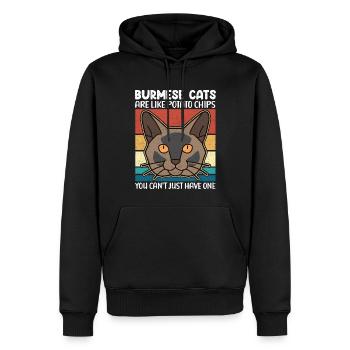 Chat birman Birmanie chats birmans cadeau - Sweat à capuche Premium bio Homme - noir - Devant - Nico (187cm)