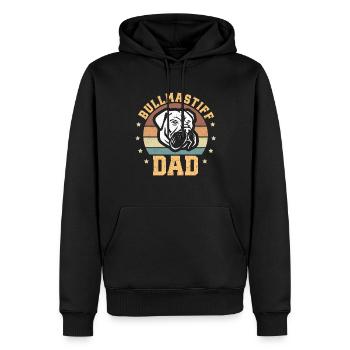 Bullmastiff papa chien propriétaire cadeau - Sweat à capuche Premium bio Homme - noir - Devant - Nico (187cm)