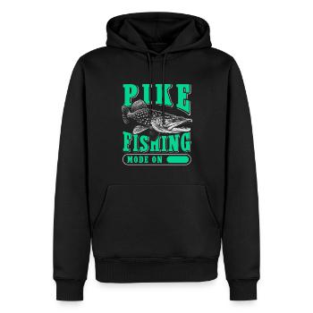 Brochet pêche brochet pêche pêcheur pêcheur cadeau - Sweat à capuche Premium bio Homme - noir - Devant - Nico (187cm)