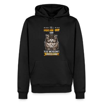 Chat persan chats chat propriétaire cadeau - Sweat à capuche Premium bio Homme - noir - Devant - Nico (187cm)