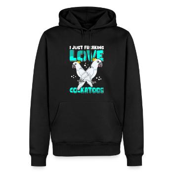 Cacatoès Perroquets Cacatoès Cacatoès Cadeau - Sweat à capuche Premium bio Homme - noir - Devant - Nico (187cm)