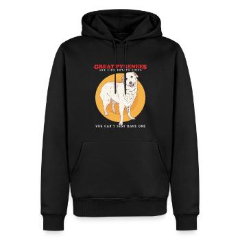 Chien de montagne des Pyrénées propriétaires de chiens chien cadeau - Sweat à capuche Premium bio Homme - noir - Devant - Nico (187cm)