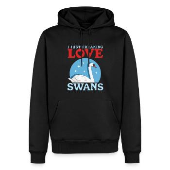 Cygnes cygnes cygnes amant de cygne cadeau - Sweat à capuche Premium bio Homme - noir - Devant - Nico (187cm)
