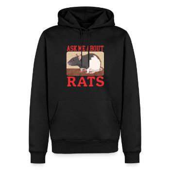 Rats, propriétaire de Rat, cadeau d’amant de Rat - Sweat à capuche Premium bio Homme - noir - Devant - Nico (187cm)
