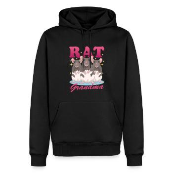 Rats Granny Rat propriétaire mignon Rat cadeau - Sweat à capuche Premium bio Homme - noir - Devant - Nico (187cm)