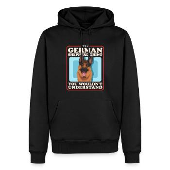 German Shepherds German Shepherd Gift - Men’s Premium Organic Hoodie - black - Front - Nico (187cm)