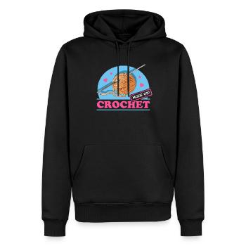 Crochet crochet cadeau - Sweat à capuche Premium bio Homme - noir - Devant - Nico (187cm)