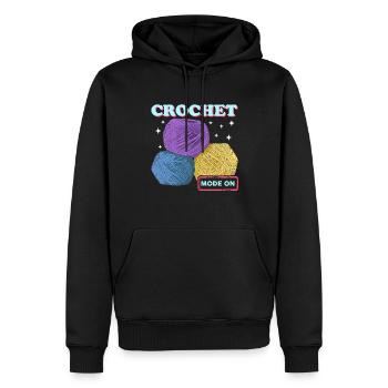 Crochet Crochet Cadeau - Sweat à capuche Premium bio Homme - noir - Devant - Nico (187cm)