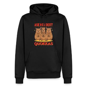 Quokka kangourou à queue courte kangourou cadeau - Sweat à capuche Premium bio Homme - noir - Devant - Nico (187cm)