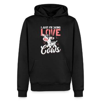 Kuh Kuhliebhaber lustige Kühe Geschenk - Männer Premium Bio Hoodie - Schwarz - Vorne - Nico (187cm)