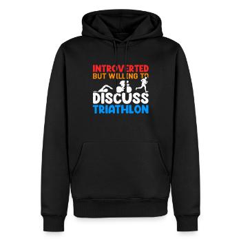 Triathlon Triathleten Triathlet Athleten Geschenk - Männer Premium Bio Hoodie - Schwarz - Vorne - Nico (187cm)