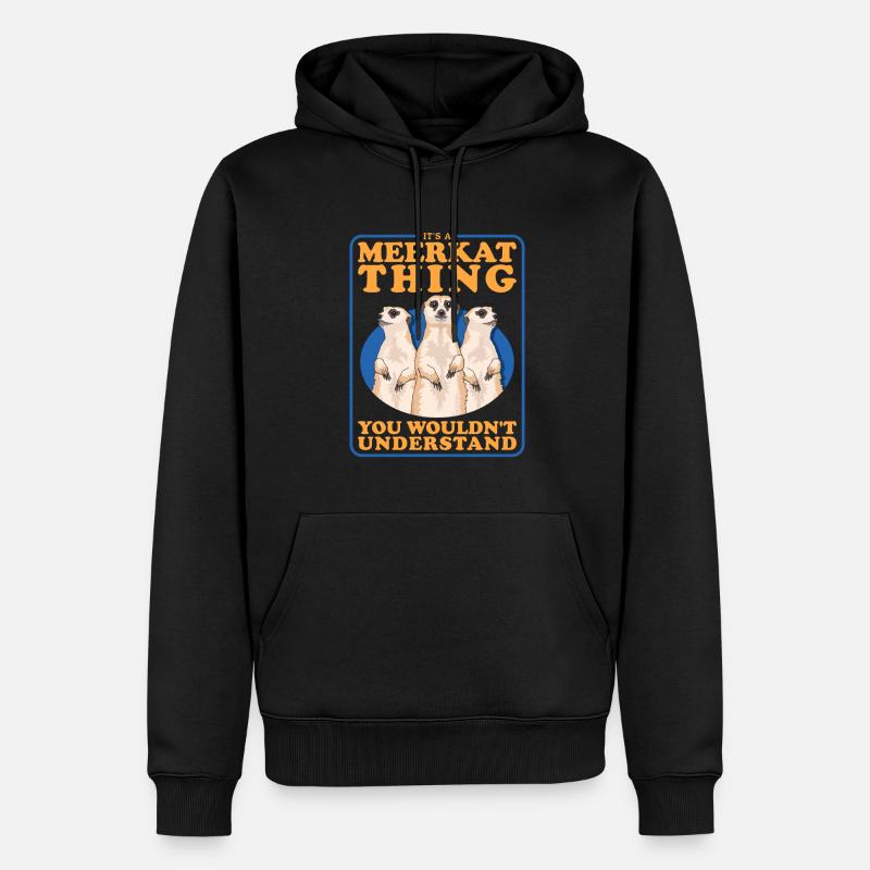 Suricate famille drôle suricate cadeau - Sweat à capuche Premium bio Homme - noir
