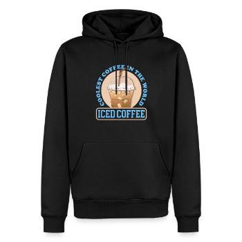 Eiskaffee Iced Coffee Kaffeeliebhaber Geschenk - Männer Premium Bio Hoodie - Schwarz - Vorne - Nico (187cm)