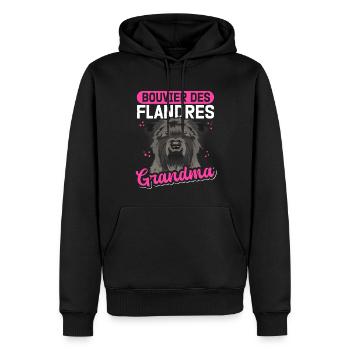 Bouvier des Flandres Grandma Vlaamse Koehond Cadeau - Sweat à capuche Premium bio Homme - noir - Devant - Nico (187cm)