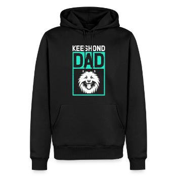 Keeshond papa Wolfspitz chien papa cadeau - Sweat à capuche Premium bio Homme - noir - Devant - Nico (187cm)
