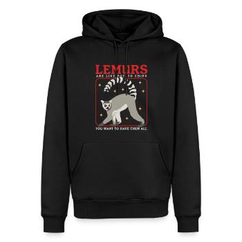 Lemuren Katta Lemur Ringelschwanz Lemure Geschenk - Männer Premium Bio Hoodie - Schwarz - Vorne - Nico (187cm)