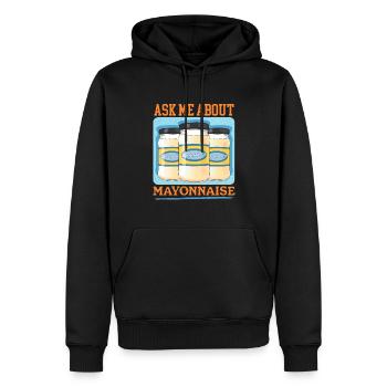 Mayonnaise Mayo Cadeau - Sweat à capuche Premium bio Homme - noir - Devant - Nico (187cm)