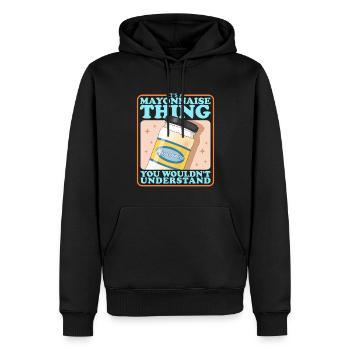 Mayo Mayonnaise amant cadeau - Sweat à capuche Premium bio Homme - noir - Devant - Nico (187cm)