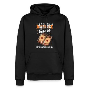Jeu de société de backgammon Cadeau de jeu de backgammon - Sweat à capuche Premium bio Homme - noir - Devant - Nico (187cm)