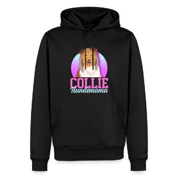 Collie chien maman cheveux longs Collie chiens cadeau - Sweat à capuche Premium bio Homme - noir - Devant - Nico (187cm)