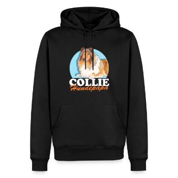 Collie chien papa cheveux longs Collie chien cadeau - Sweat à capuche Premium bio Homme - noir - Devant - Nico (187cm)