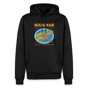 Iguane Reptile lézard iguanes cadeau - Sweat à capuche Premium bio Homme - noir - Devant - Nico (187cm)