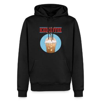 Eiskaffee Iced Coffee Kaffeeliebhaber Geschenk - Männer Premium Bio Hoodie - Schwarz - Vorne - Nico (187cm)