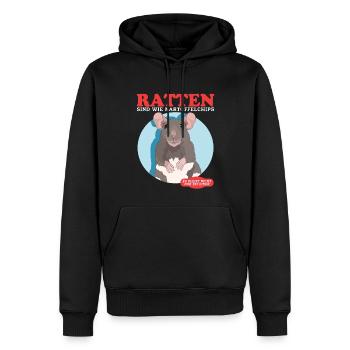 Rats, propriétaire de Rat, cadeau d’amant de Rat - Sweat à capuche Premium bio Homme - noir - Devant - Nico (187cm)