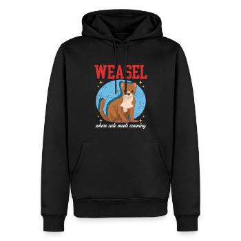 Souris Belette Belette Hermännchen Cadeau - Sweat à capuche Premium bio Homme - noir - Devant - Nico (187cm)