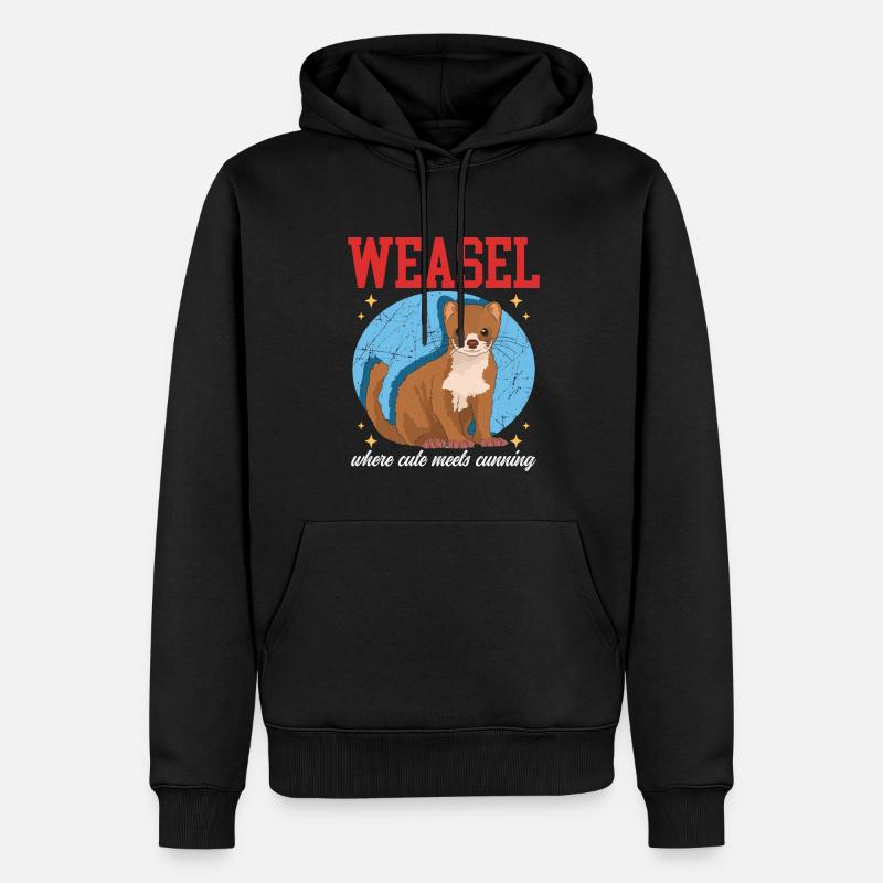 Wiesel Mauswiesel Hermännchen Geschenk - Männer Premium Bio Hoodie - Schwarz
