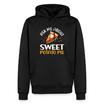 Tarte aux patates douces Cadeau de tarte aux patates douces - Sweat à capuche Premium bio Homme - noir - Devant - Nico (187cm)