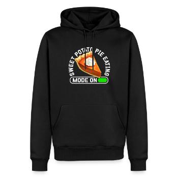 Cadeau de gâteau de tarte aux patates douces - Sweat à capuche Premium bio Homme - noir - Devant - Nico (187cm)