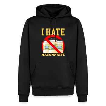 Cadeau de mayonnaise Mayo - Sweat à capuche Premium bio Homme - noir - Devant - Nico (187cm)