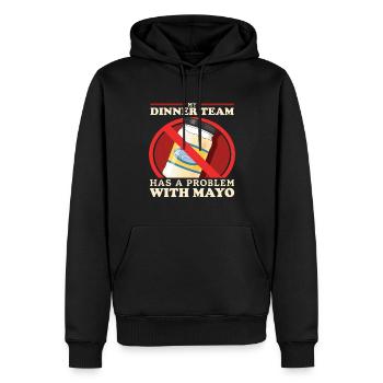Mayo drôle Mayonnaise cadeau - Sweat à capuche Premium bio Homme - noir - Devant - Nico (187cm)