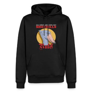 Shoebill oiseau bec-en-sabot cadeau - Sweat à capuche Premium bio Homme - noir - Devant - Nico (187cm)