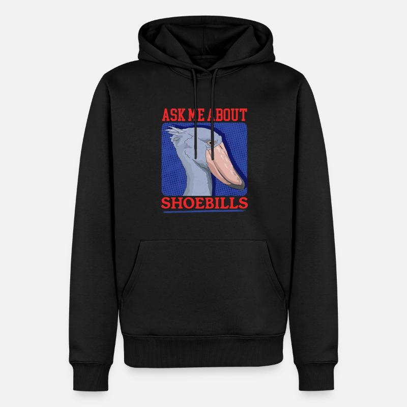 Shoebill bec-en-sabot oiseau cadeau - Sweat à capuche Premium bio Homme - noir
