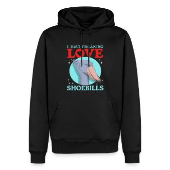 Shoebill oiseaux Shoebill oiseau cadeau - Sweat à capuche Premium bio Homme - noir - Devant - Nico (187cm)