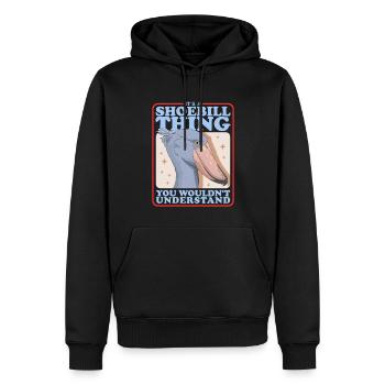 Shoebill oiseau bec-en-sabot oiseaux cadeau - Sweat à capuche Premium bio Homme - noir - Devant - Nico (187cm)