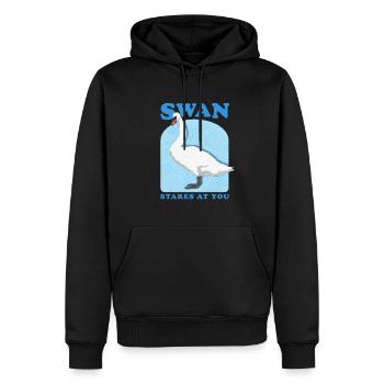 Cygnes cygnes cygnes amant de cygne cadeau - Sweat à capuche Premium bio Homme - noir - Devant - Nico (187cm)