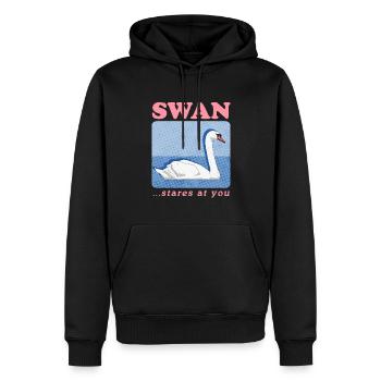 Cygne Cygne amant cygnes cadeau - Sweat à capuche Premium bio Homme - noir - Devant - Nico (187cm)