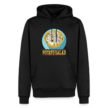 Salade de pommes de terre Nourriture Härdöpfelsalat Cadeau - Sweat à capuche Premium bio Homme - noir - Devant - Nico (187cm)